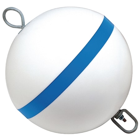 Taylor Traditional Sur-Moor Mooring Buoy - White w/ Blue Reflective Striping 22172